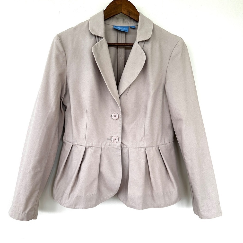 Simply Vera Vera Wang Cream Blazer with Peplum Detail, in 💯 cotton, petite